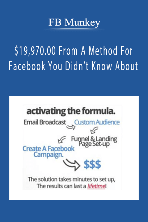 FB Munkey - $19,970.00 From A Method For Facebook You Didn’t Know About