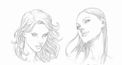 SkillShare – How To Draw Faces – Female Heads- Downward and Upward Angles – Three Quarter View1
