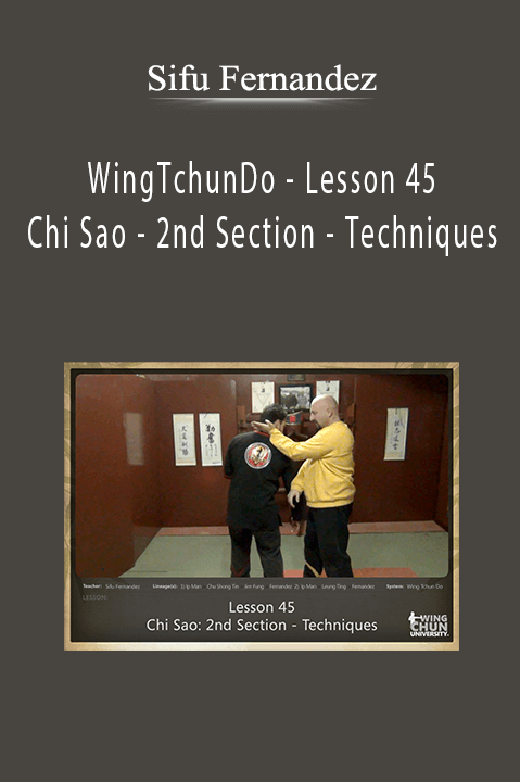 Sifu Fernandez - WingTchunDo - Lesson 45 - Chi Sao - 2nd Section - Techniques