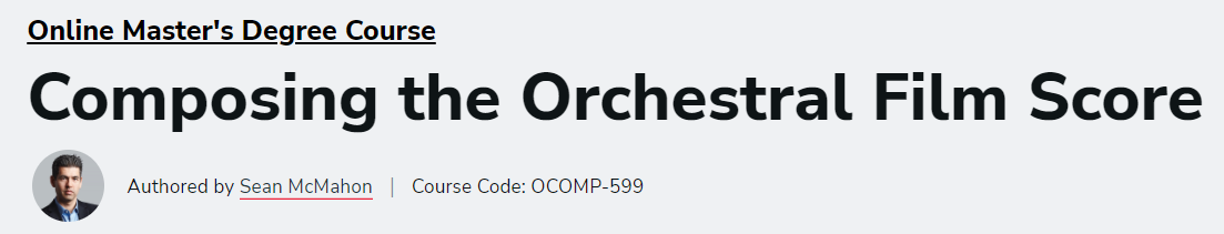 Sean McMahon - Composing the Orchestral Film Score1