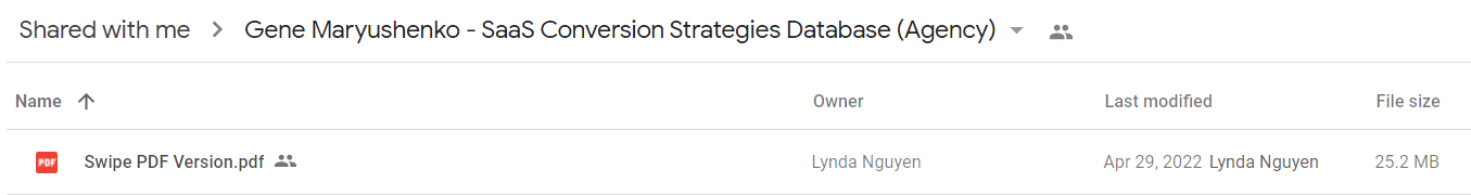 Gene Maryushenko – SaaS Conversion Strategies Database (Agency)